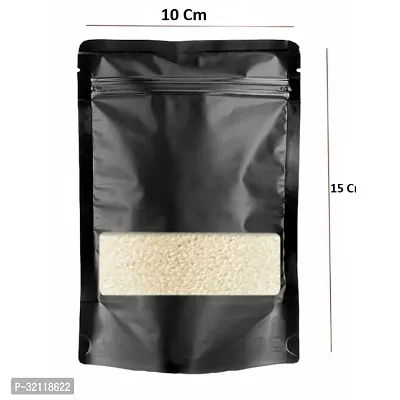 50 pcs Matt Black Reusable Stand up Standee Zip Pouch-thumb2