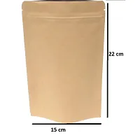 Useful - 350 gm Capacity - 100 pcs - Kraft paper Reusable Zip Pouch-thumb1