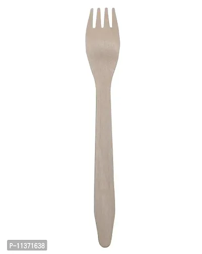 Generic Disposable Wooden Fork for Lunch/Dinner/Snacks - Pack of 50-thumb4