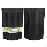 50 pcs Matt Black Reusable Stand up Standee Zip Pouch-thumb4