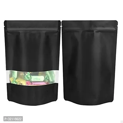 50 pcs Matt Black Reusable Stand up Standee Zip Pouch-thumb5