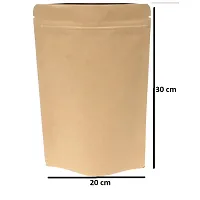 Useful - 1.5 Kg gm Capacity - 100 pcs -Kraft paper Reusable Zip Pouch-thumb1