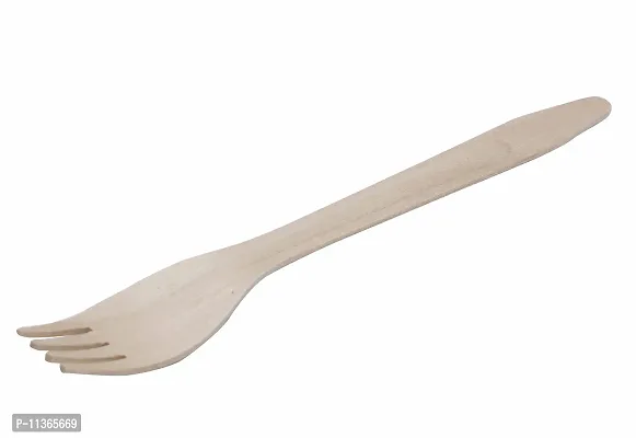 Disposable Wooden Fork""16 Cms/6.4 Inch Length : Suitable for Lunch Dinner Snacks"" Pack of 100 for Functions,Parties,Wedding, Birthdays, Travel, Get Together's-thumb3