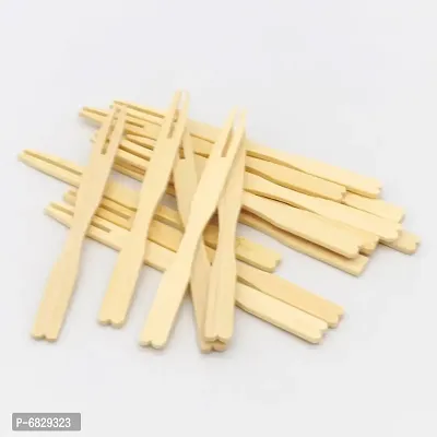 Bio-degradable / Disposable Wooden Fruit Fork 9 cm (3.5 ) Mini Fork |Bamboo Party Forks |Mini Cocktail Pick |Fruit Appetizer Dessert Fork (160)