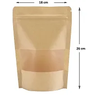 50 pcs - Brown Kraft paper Reusable Stand up Standee Zip Pouch-thumb3