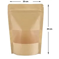 100 pcs - Brown Kraft paper Reusable Stand up Standee Zip Pouch-thumb4