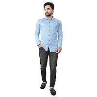 R Creation IRP Cotton Shirts for Men Regular Fit Coller Pettern Full Sleeves Shirt Sky Blue-thumb2