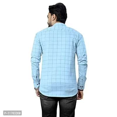 R Creation IRP Cotton Shirts for Men Regular Fit Coller Pettern Full Sleeves Shirt Sky Blue-thumb2