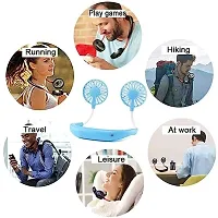 OIB INDIA Hand Free Neck Fan, Rechargeable Mini USB Personal Fan with Strong Airflow Portable Cooling Fan Speed Adjustable-thumb2
