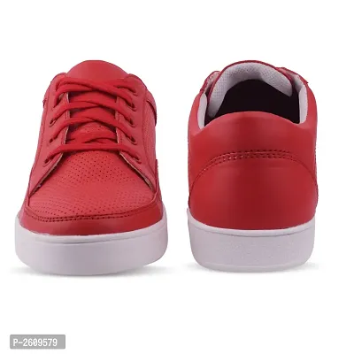 Red Synthetic Leather Casual Shoes-thumb2