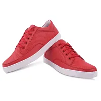 Red Synthetic Leather Casual Shoes-thumb2