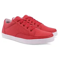 Red Synthetic Leather Casual Shoes-thumb3