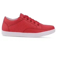 Red Synthetic Leather Casual Shoes-thumb4