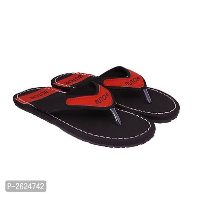 Men's Black Synthetic Leather Stylish Casual Slipper-thumb0