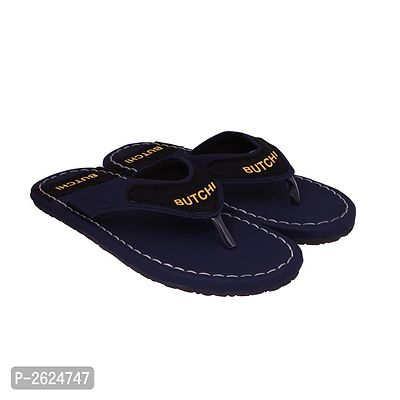 Men's Blue Synthetic Leather Stylish Casual Slipper