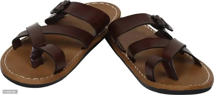 Men's Stylish Brow Synthetic Leather Casual Slipper-thumb2