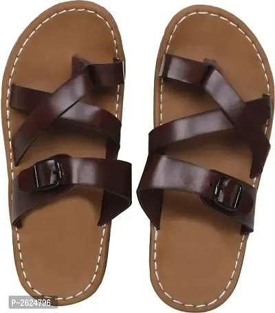 Men's Stylish Brow Synthetic Leather Casual Slipper-thumb3