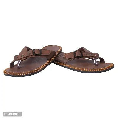 Brown Synthetic Slippers For Men-thumb2