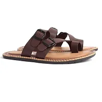 Men's Stylish Brown Synthetic Casual Slipper-thumb1