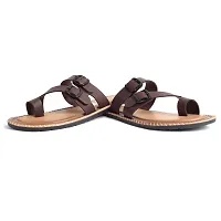 Men's Stylish Brown Synthetic Casual Slipper-thumb3