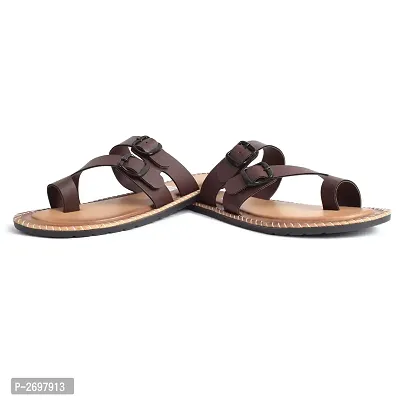 Men's Stylish Brown Synthetic Casual Slipper-thumb4