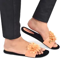 Women's Velvet Stylish Slip on Fancy Flat Slippers-thumb1