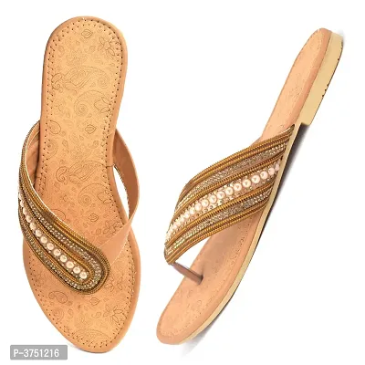 Women's Synthetic Stylish Slip on Fancy Flat Slippers-thumb0