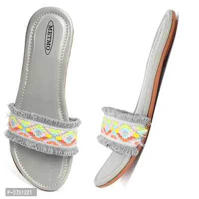 Women's Patent Leather Stylish Slip on Fancy Flat Slippers-thumb0