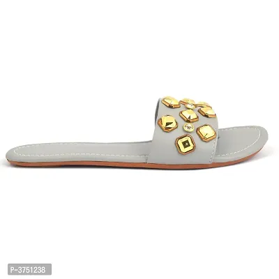 Women's Patent Leather Stylish Slip on Fancy Flat Slippers-thumb4