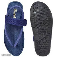 Men's Stylish Blue Solid Denim Slip-On Slippers-thumb4