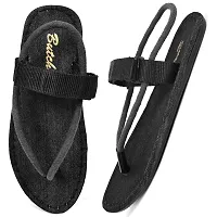 Men's Stylish Black Solid Denim Slip-On Slippers-thumb1