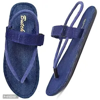 Men's Stylish Blue Solid Denim Slip-On Slippers-thumb1