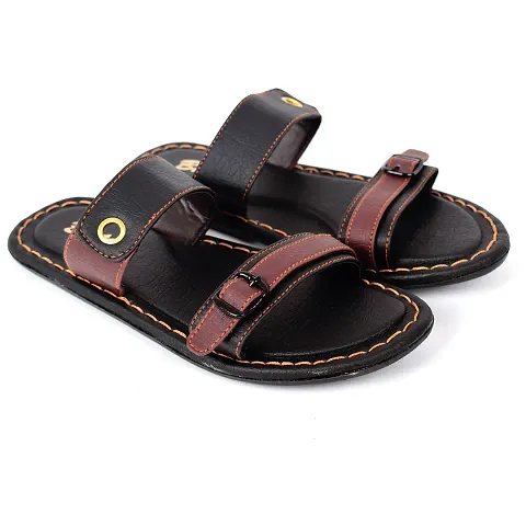 Stylish Synthetic Leather Slippers For Men