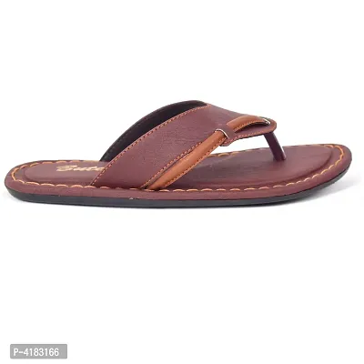 Men's Stylish Brown Solid Synthetic Slip-On Slippers-thumb4