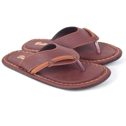 Men's Stylish Solid Synthetic Slip-On Slippers