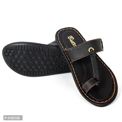 Men's Stylish Black Solid Synthetic Slip-On Slippers-thumb3