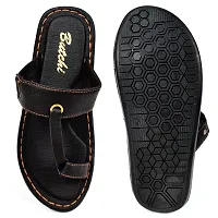 Men's Stylish Black Solid Synthetic Slip-On Slippers-thumb4