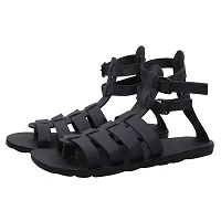 Brown Synthetic Leather Sandals For Men-thumb2