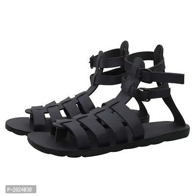 Brown Synthetic Leather Sandals For Men-thumb3