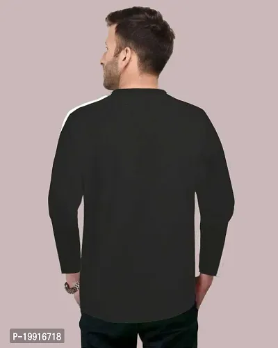Thunder Planet Premium Cotton Full Sleeve Colorblocked Tshirt for Men-thumb2