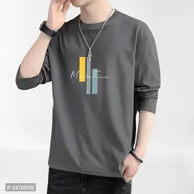 TP THUNDER PLANET Men's Pure Cotton Regular Fit Round Neck Full Sleeve Casual Color Block Tshirt (Grey)(Combo Blk.Gry.Wht.(Pillar) Full)(Pack of 1)-thumb3