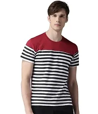 TP THUNDER PLANET Men's Pure Cotton Regular Fit Round Neck Half Sleeve Casual Printed Tshirt (Maroon)(Combo Bottom2 + W.Blancia Half)(Pack of 2)-thumb1