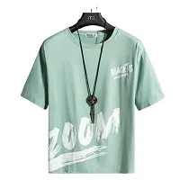 TP THUNDER PLANET Men's Pure Cotton Regular Fit Round Neck Half Sleeve Casual Printed Tshirt (Light Green)(Combo Grn.Zoom + Gry WB Half)(Pack of 2)-thumb1