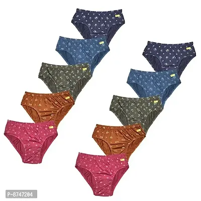 Women Pure Cotton Printed Hipster Panties Underwear (Multicolor Pack Of 10-thumb0