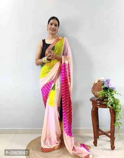 Women Fancy Gerogette Leheriya Saree-thumb0