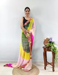 Women Fancy Gerogette Leheriya Saree-thumb1