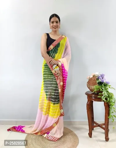 Women Fancy Gerogette Leheriya Saree-thumb2