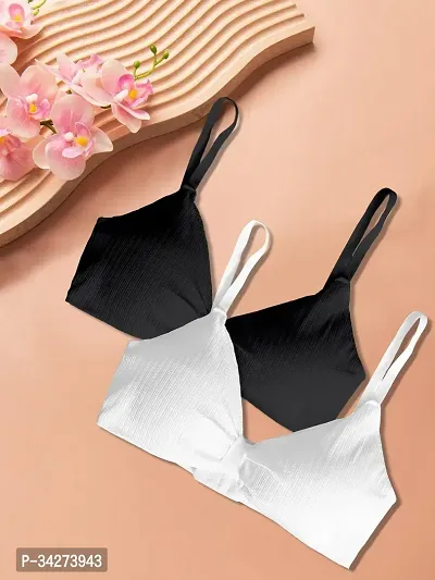 Stylish Cotton Blend Bra For Women Pack Of 2-thumb0