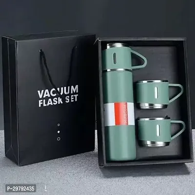 Stainless Steel Vacuum Flask with 3 Steel Cups 500 Ml-thumb0