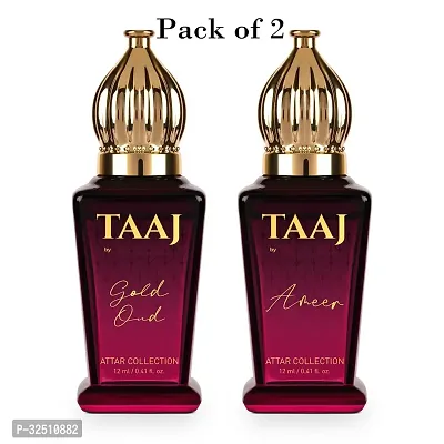 Taaj Gold Spicy Liquid Oud  Ameer Attar Combo With Lemon, Caramel, Vanilla  Jasmine 12Ml Each